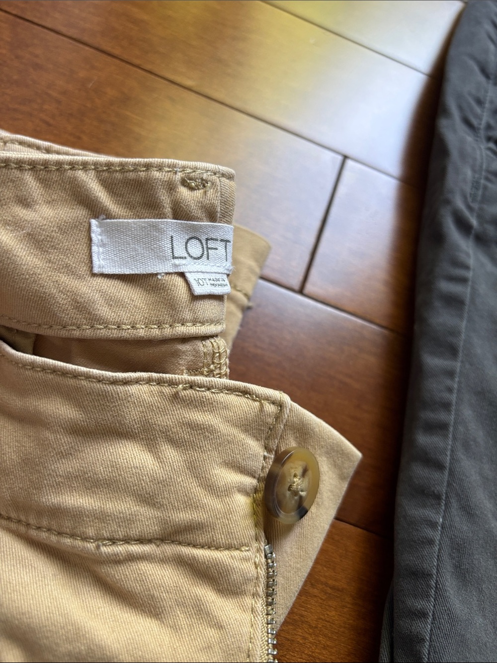 LOFT Women Monroe Slim Pant Set of Khaki, Navy Green Pant, 10 Tall - Picture 3 of 7